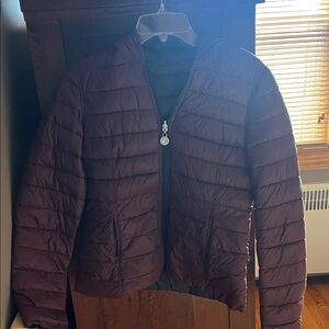 Women's Plum/ gray reversible Puffer Jacket